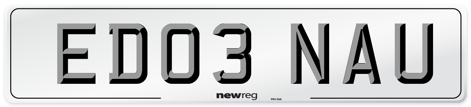 ED03 NAU Number Plate from New Reg